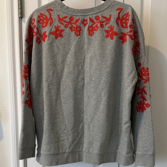 Boden Gray Sweatshirt with Orange Floral Embroidery - Picture 9 of 9